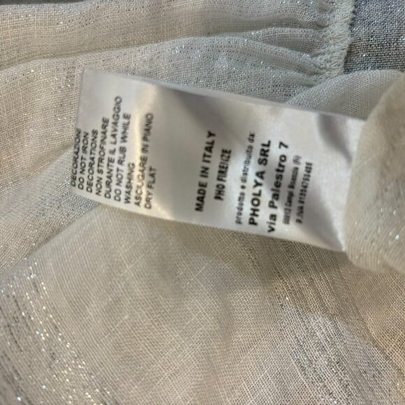 PHO Firenze High-low Maxi Dress Lurex Linen Shirred Bodice - Picture 9 of 10